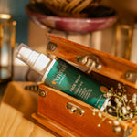 Load image into Gallery viewer, Serenade HappyFace Face Wash with Orange, Neroli, Cypress and Lavender essential oils placed in a wooden box for aromatherapy skincare and glowing skin routine
