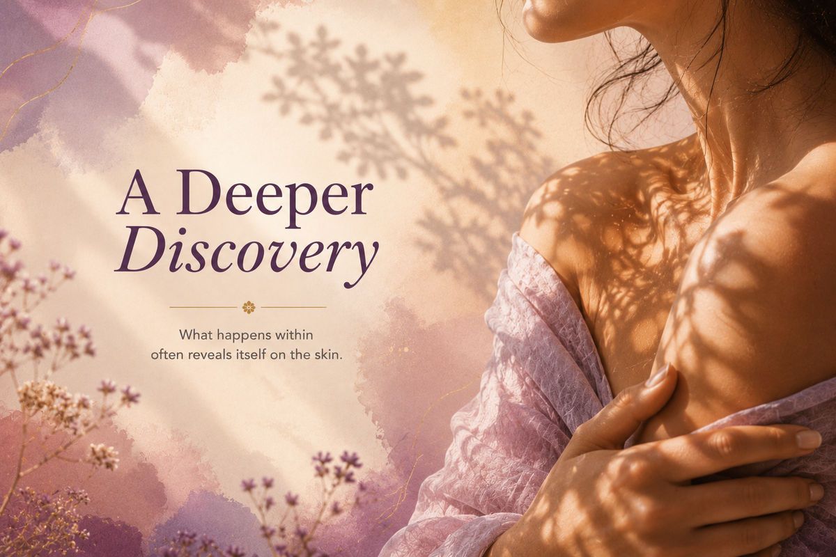 give alt textA Deeper Discovery: the connection between emotional well being and healthy looking skin.