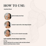 Load image into Gallery viewer, Serenade Calmplexion Face Mist: woman spritzing face, inhaling deeply, and patting skin. Natural, soothing, toning.